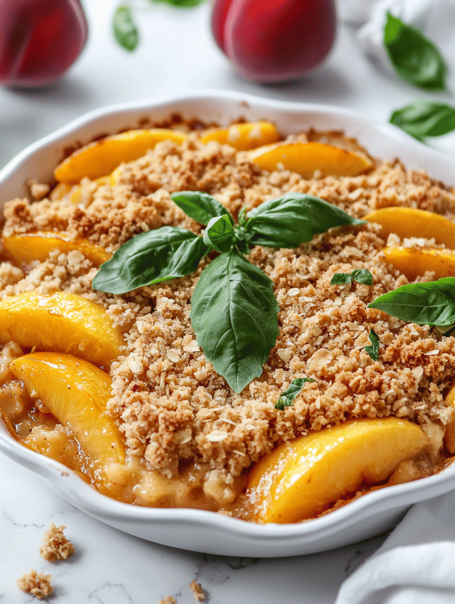 The Secret Ingredient That Turns Peach Crumble into Nostalgic Bliss