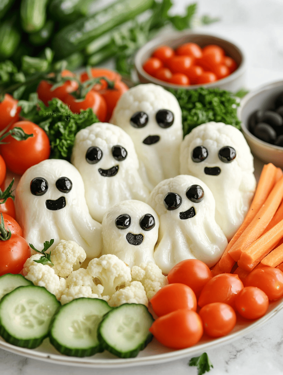 Spooky Snacks: The Halloween Ghost Veggie Platter That Kids & Ghouls Will Love